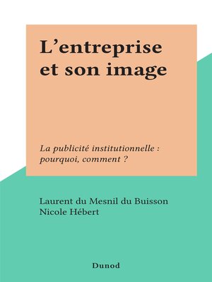 cover image of L'entreprise et son image